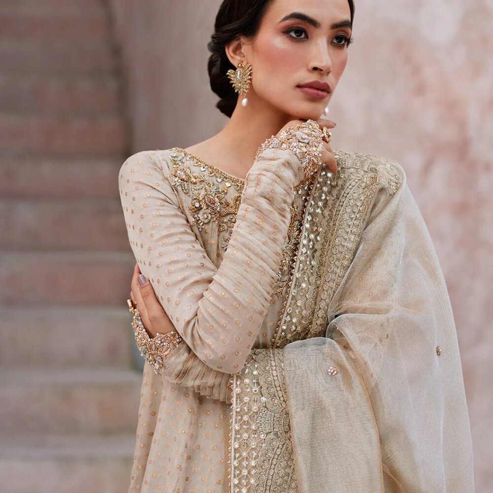 Faiza Saqlain: 3 Piece Embroidered Anarkali dress - never worn